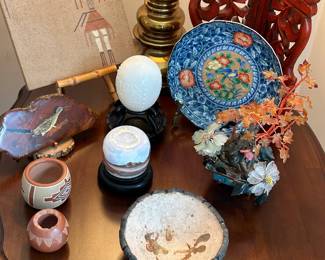 Assorted Antique Decor and Handmade Pieces