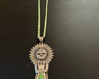 Thomas Byrd Sterling Tawa Sun Kachina Necklace