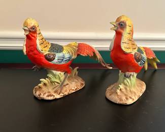 Vintage Hand Painted Pheasants
