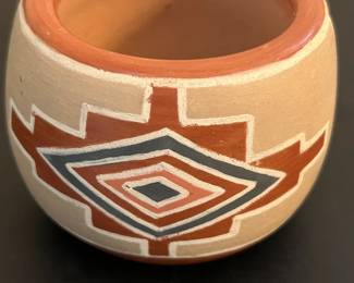 Vintage Redware Pottery Bowl