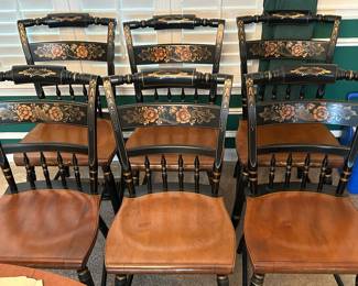 Vintage Hitchcock Dining Chairs w/ Stencil Design - Eight Chairs Total (2 not pictured)