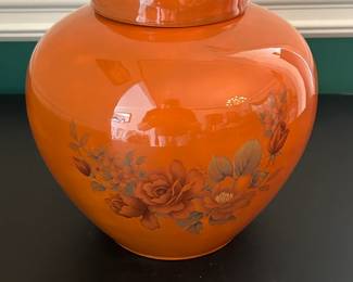 Burnt Orange Painted Ginger Jar