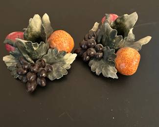 Vintage Italian Capodimonte Ceramic Candle Holders
