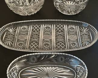 Assorted Glass and Crystal Serving Dishes