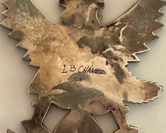 Native American Navajo Silver Thunderbird by L.B. Chavez