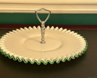 Fenton Silver Crest Milk Glass Tidbit Tray