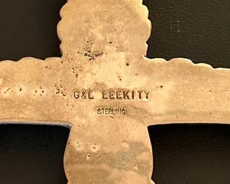 G & L Leekity Sterling Zuni Cross Necklace