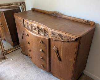 Carved oak server