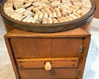 WHISKEY BARREL CORK TOP TABLE