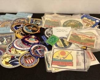 Vintage badges & souvenir stickers
