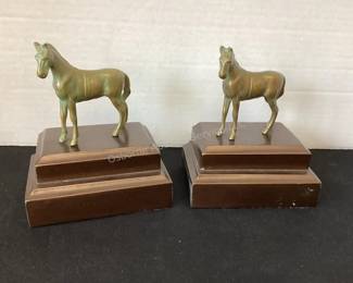 Brass horse bookends