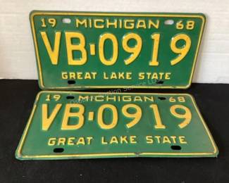 Several matching license plates available