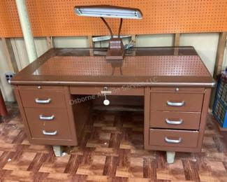 MCM Shaw Walker desk & lamp