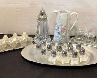 Mini S&P, Limoges pitcher, sugar shaker