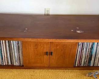 LU128Vintage Wooden Record Cabinet  LPs