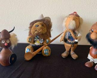 LU123Wood  Fabric Figurines From Europe