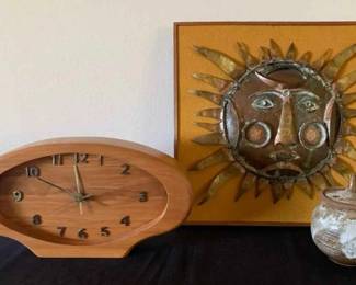 LU143MidCentury Metal Sun Art 