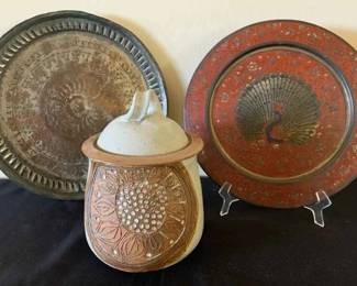 LU144Metal Plates From Europe  Pottery