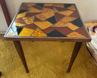 LU133MidCentury Modern Mosaic Top Table