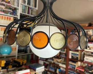 LU140MCM Light Craft Atomic Parasol Cage Swag Pennant Hanging Lamp