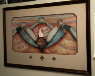 Vintage Framed Amado Pena Lithograph 