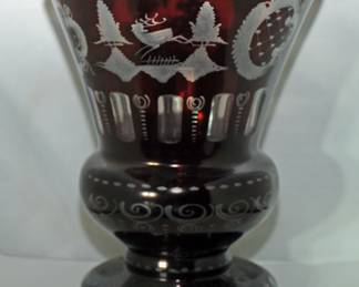 Bohemian Glass Large Vase 