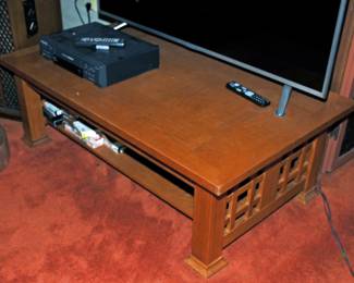 Large Wood Coffee Table and TV stand 