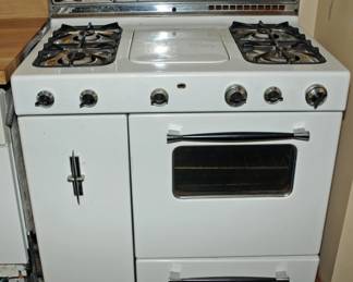 1940’s Vintage Roper Gas Stove Range Broiler Griddle Warmer Timer Spotless