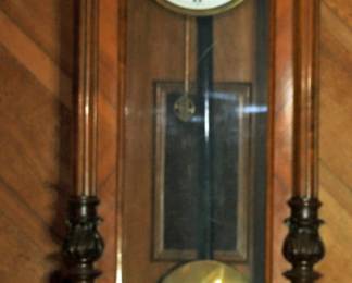 Antique Tall Vienna Regulator Wall Clock 