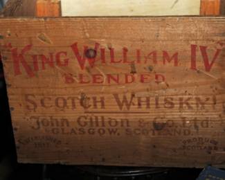 Antique King Willam IV Scotch Whisky Wood Box