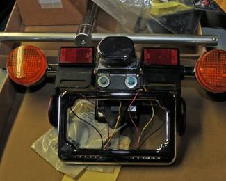 NOS Motorcycle Taillight License Plate Frame 