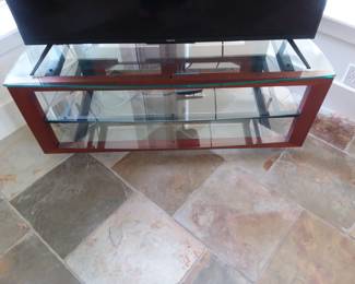 Wood and glass TV/Entertainment stand