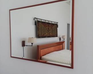 Wood framed wall mirror