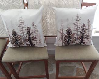 Pair of brown trees pillow