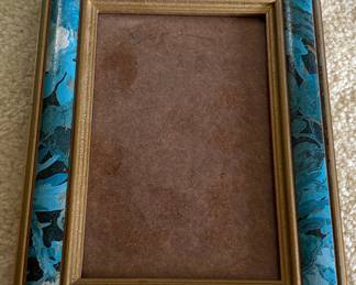 Vintage Blue Marbled Resin Picture Frame
