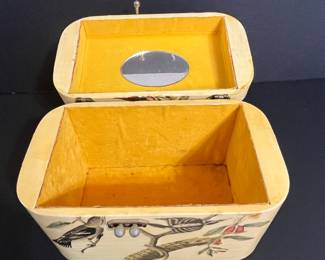 Vintage Bird and Floral Decoupage Vanity Case
