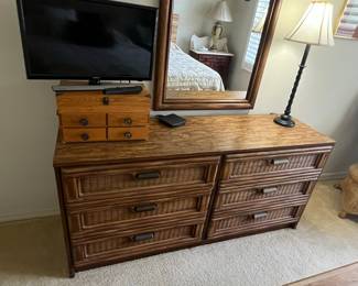 Dixie Wicker Weave Double Dresser with Mirror