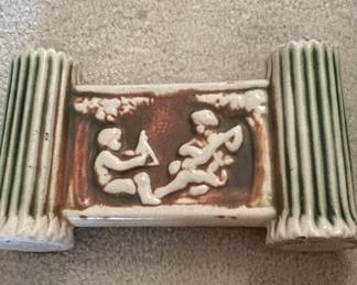 Art Nouveau Ceramic Plaque with Putti by Zsolnay