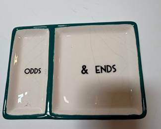 Rae Dunn "Odds & Ends" Ceramic Divided Tray
