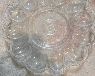 Indiana Glass Hobnail Deviled Egg Platter