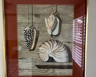 Watercolor Painting of Seashells by B. Anhelger