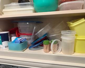 Assorted Food Storage Containers and Toothpicks