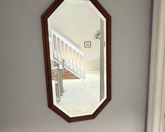 Octagonal Wood Frame Mirror