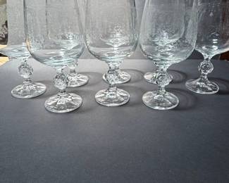 Bohemia Crystal Claudia Etched Wine Glasses Set