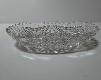 American Brilliant Cut Glass Bowl with Hobstar and Fan Pattern