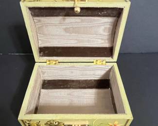 Vintage Cheetah and Butterfly Musical Jewelry Box