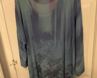Pleats Please Issey Miyake Tie-Dye Pleated Tunic Top