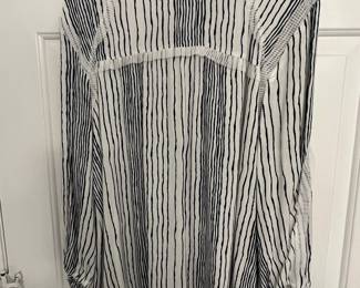 Free People Striped Gauze Tunic Top