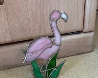 Stained Glass Flamingo Suncatcher