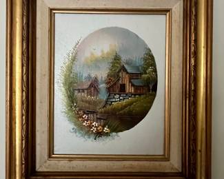 Barn Landscape Oil Painting by Nathan